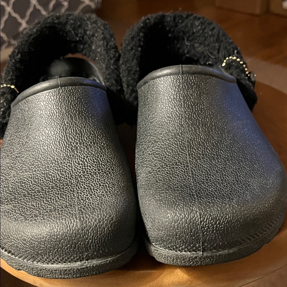 Coach Black Textured Mules